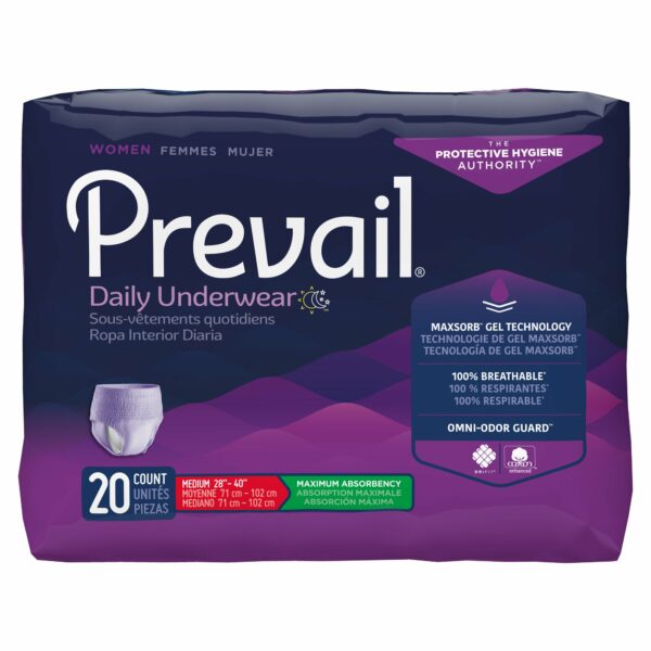 Prevail For Women Daily Underwear Maximum Absorbent Underwear, Small / Medium