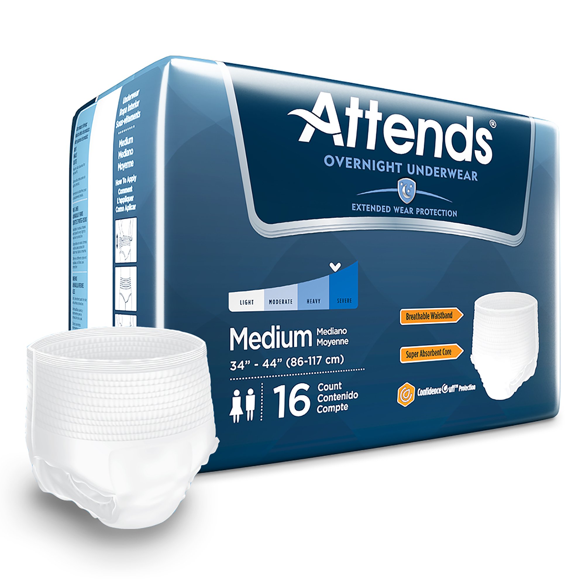Attends Overnight Underwear With Extended Wear Protection Medium Independent Medical Supply Llc