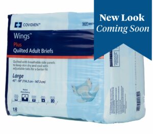 Wings Plus Quilted Heavy Absorbency Incontinence Brief, Large