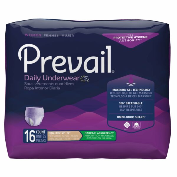Prevail For Women Daily Underwear Maximum Absorbent Underwear, Extra Large
